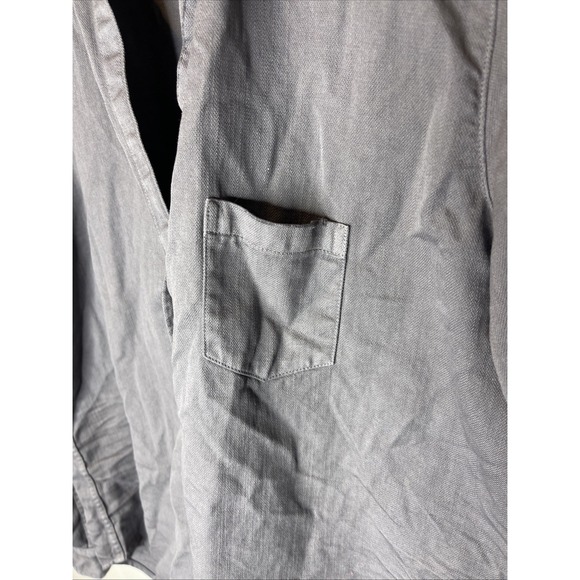 Womens Frank & Eileen Solid Grey Distressed Cotton Eileen Oxford Small S - Picture 4 of 10